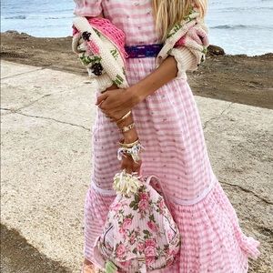 LoveShackFancy gingham and rosette Ryan Dress